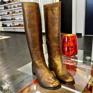 In Search of Prada Shimmering Gold Knee-High Boots (looking)
